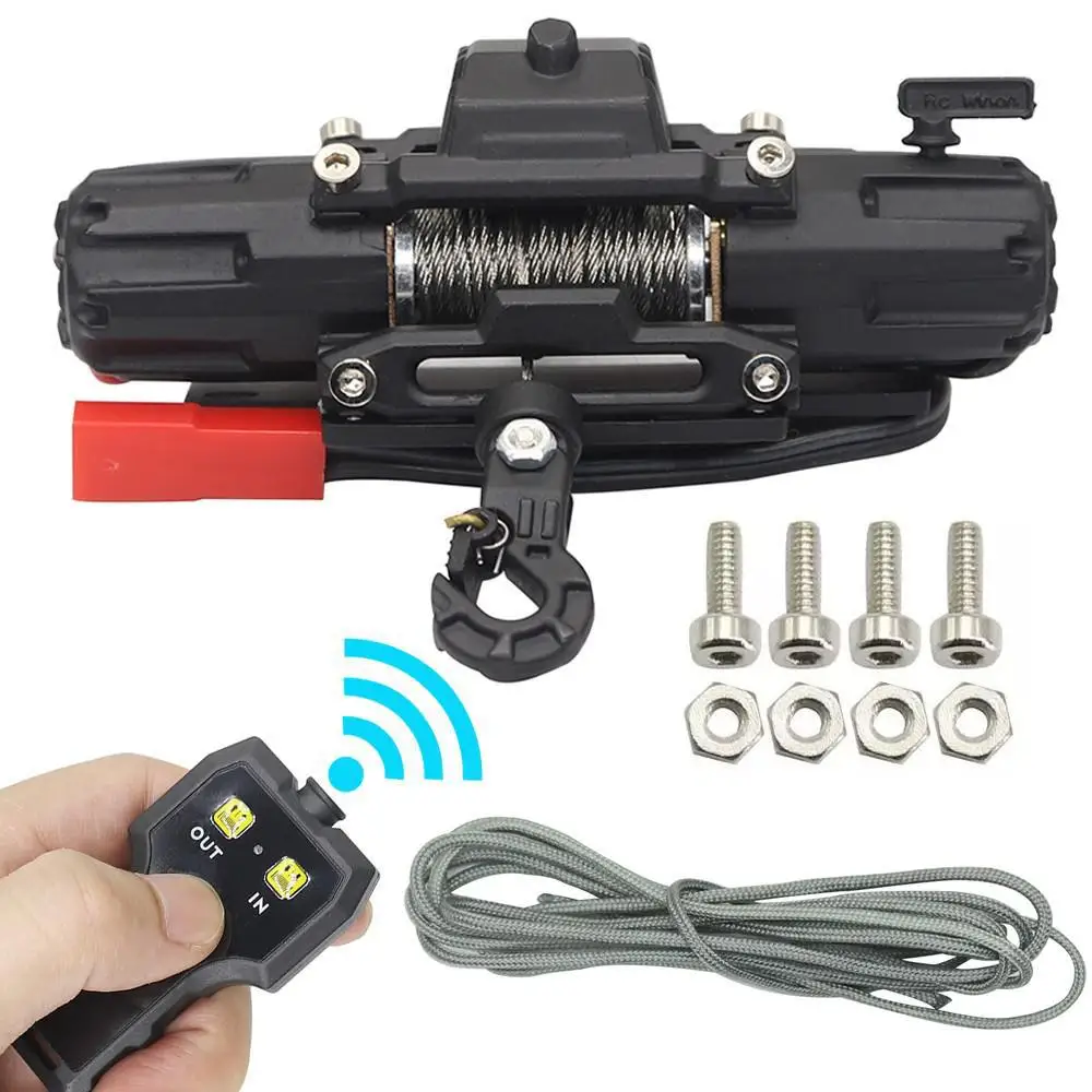 Metal Automatic simulation Simulated Winch for 1/10 1/8 RC Crawler Car Axial SCX10 III 90046 D90 TRX4 TRX-6 D110 90046 Redcat 2