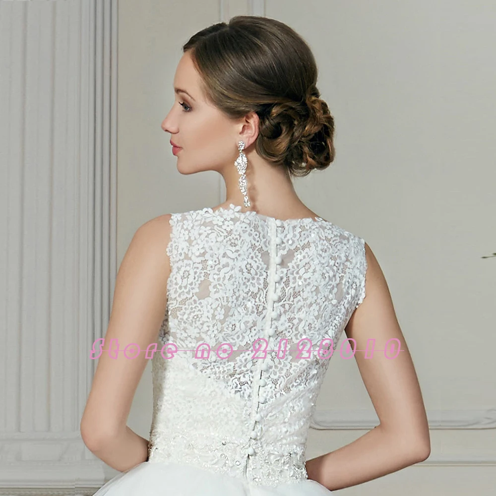 Новое поступление 2 в 1 Свадебные платья Robe De Mariee Бисероплетение Блестящий Кружевной Тюль 2 шт A-Line Свадебные платья Suknia Slubna