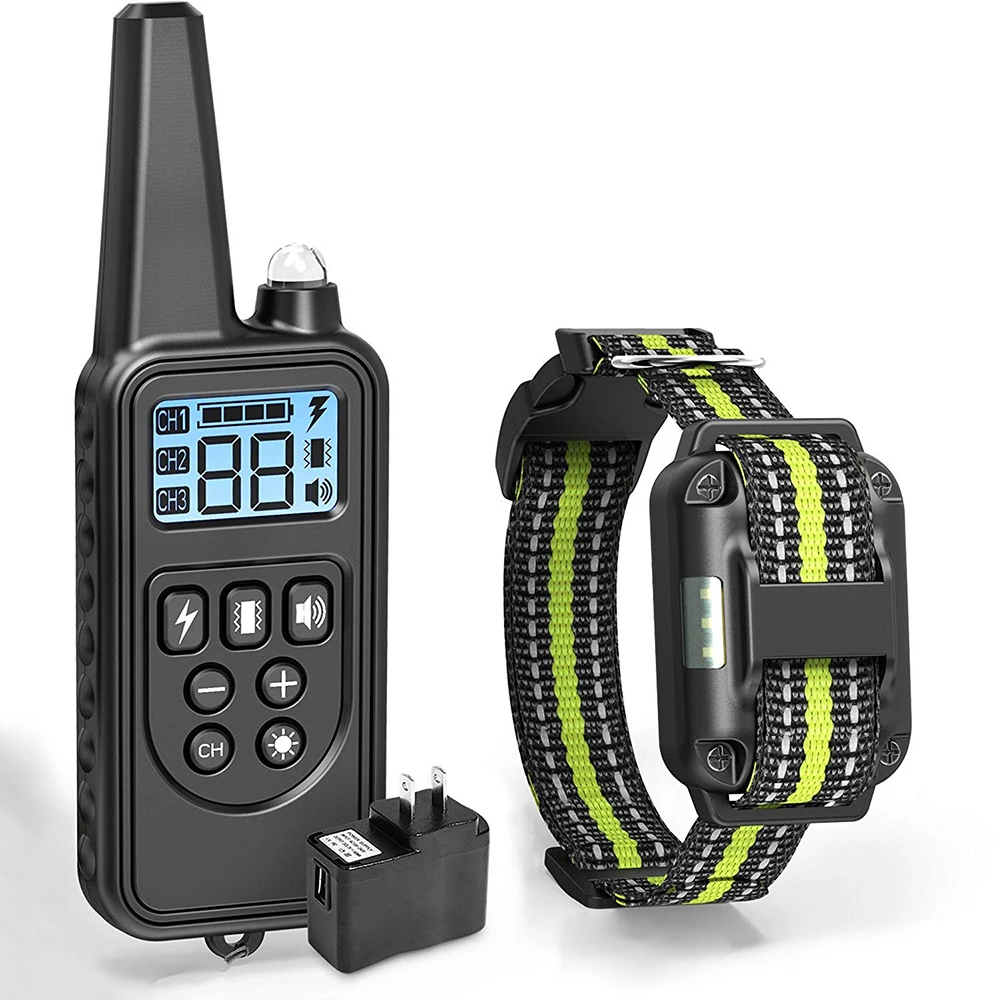 

800m Electric Dog Training Collar With LCD Display Pet Remote Control Waterproof Rechargeable Collars For Shock Vibration Sound