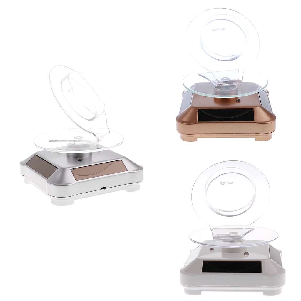 Rotating Turntable Jewelry Display Stand Solar Or AA Battery Powered