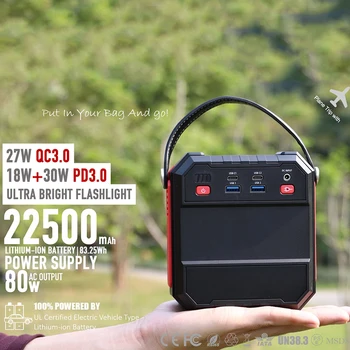

Newest Design 83.25Wh 22500m Solar Generator USB UPS Pure Sine Wave Power Inverter Portable Power Station For Lady Using
