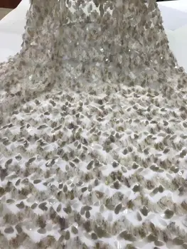 

newest muti color sequin Modern design French net lace fabric African sequins lace embroidery tulle lace fabric for party dress