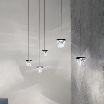 

Geometric cutting Transparent Crystal LED Pendant Light Modern Fashion Lamps For Home Simple Creative decoration Pendant Lamp