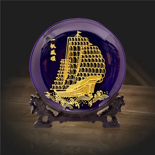 8 inch Хороший keepsake Выпускной 24k Золотая фольга 10 дюймов керамическое ремесло подарки для друзей - Цвет: 8 inch