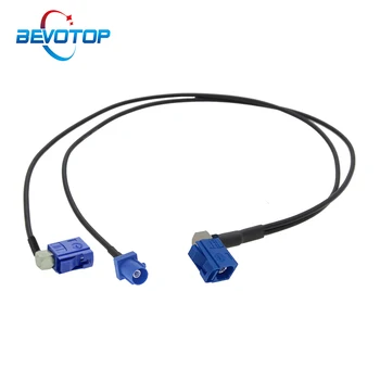 

1PCS Fakra C 1x Male to 2xFemale Right Angle Navigation GPS Antenna Extension Cable for Auto Car Ship Y Type RG174 RF Coax Cable