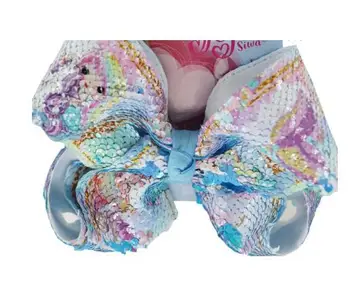 

6pcs 8" Double-faced Sequin Mermaid cartoon BowKnot With Hair Clip For Girls Kids Hair Bow Hairgrips Hair Accessories
