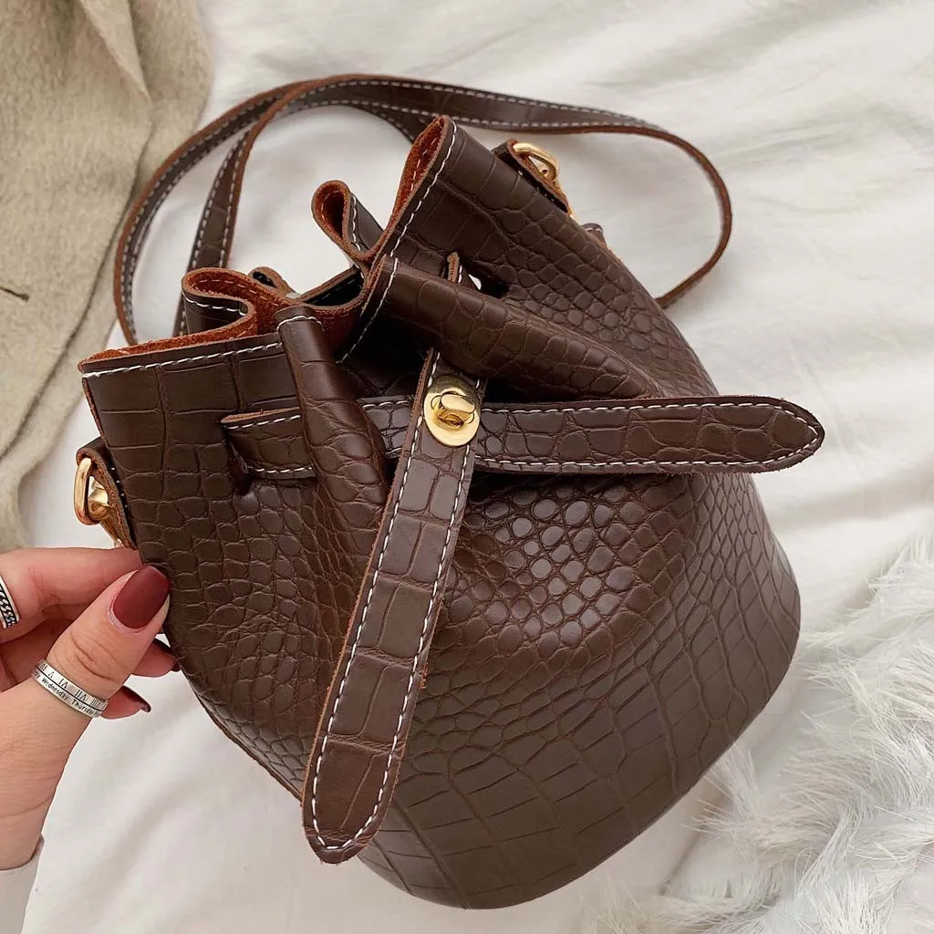 OCARDIAN Crossbody Bag Women 2PC New Wild Shoulder String Versatile Elegant Messenger Bag Simple Solid Fashion Bucket Bag