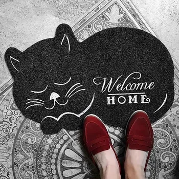 

cat shape Door Mat 38*58cm Anti-slip Floormat Kitchen Carpet Toilet Tapete Water Absorption Rug Non-slip Porch mat CC-002