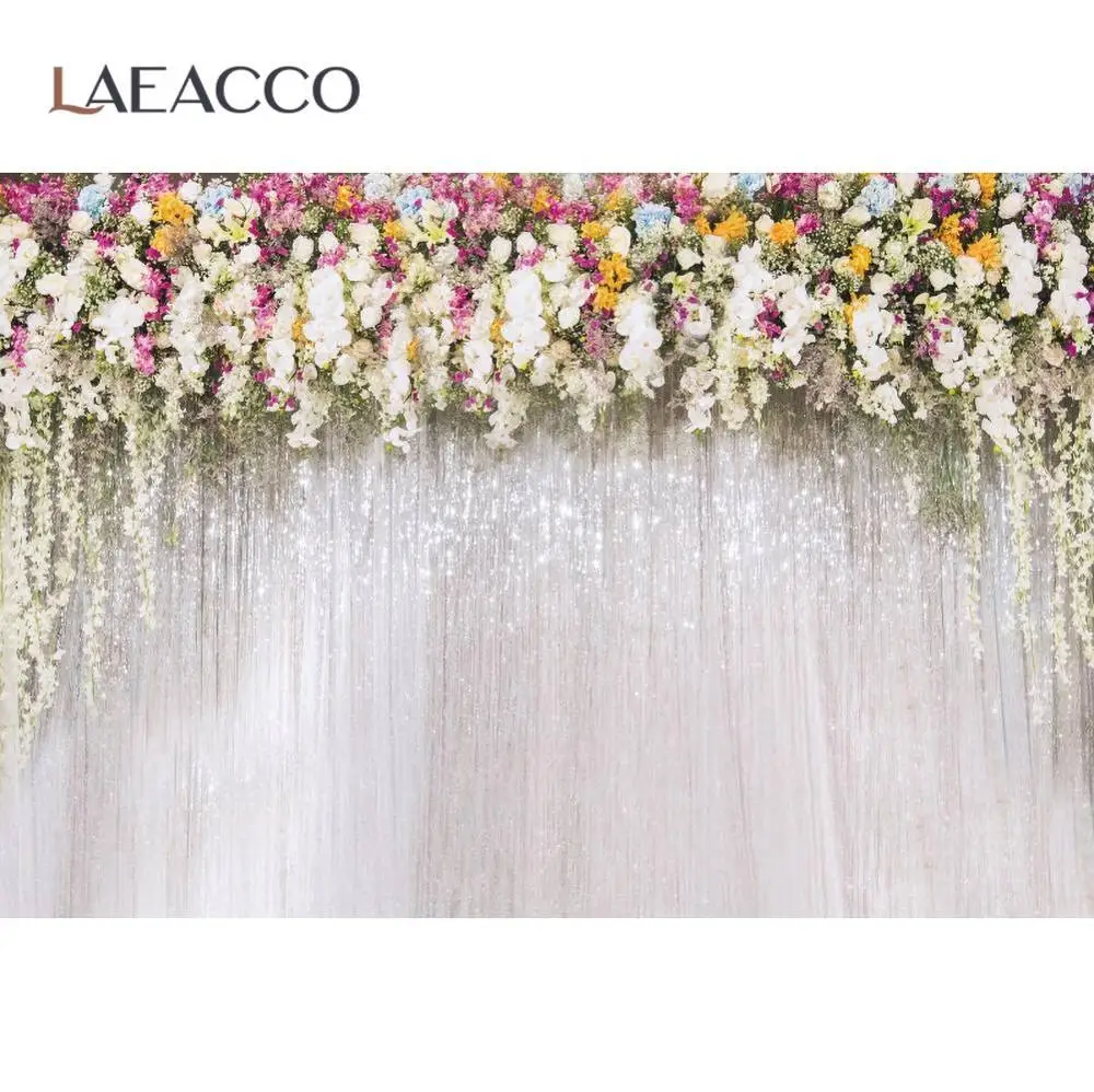 

Laeacco Wedding Flower Backdrop For Photography Bridal Birthday Party Spring Flowers Baby Shower Stage Portrait Photo Background