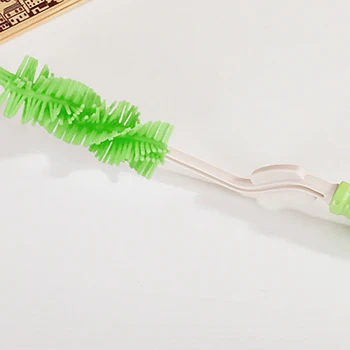 

Newborn Nipple bottle brush baby feeding Bottle brushes Silicone Cleaning for bottles brush Rotatable 32cm YHZ005