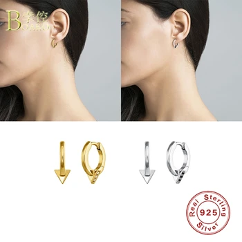 

BOAKO 925 Sterling Silver Hoop Earrings For Women Triangle Zircon Earring Hoops Punk Luxury Earings Ear Ring Jewelry Pendientes