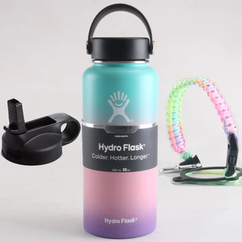 

Hydro Flask Water Bottle Stainless Steel Bottle Vacuum Insulated Wide Mouth Hydroflask with Flex Cap And Straw Lid 18/32/40oz