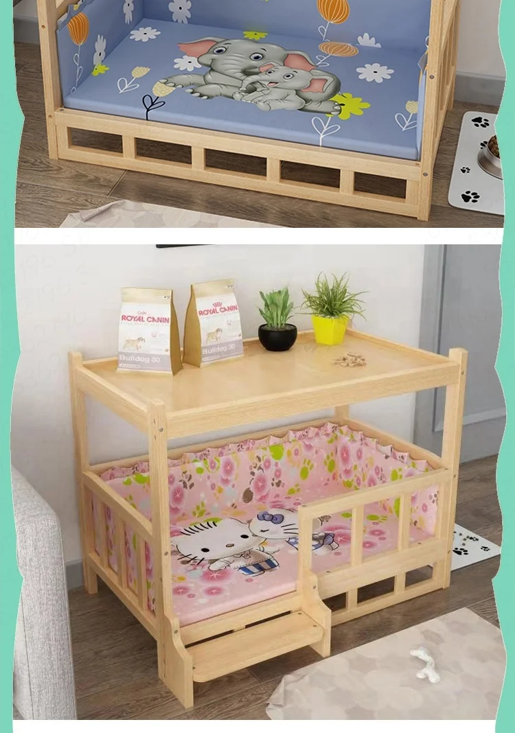 Solid Wood Material Dog Kennel Dog Bed Smooth Polished Teddy Dog Kennel