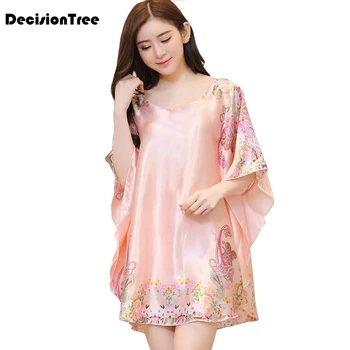 

2020 sexy womens nightgown lingerie silk sleepwear night dress lace satin nighty nightwear nuisette femme flower print