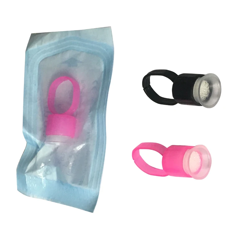 100 шт. кольцевые чашки для татуировок с губкой одноразовый микроблейдинг