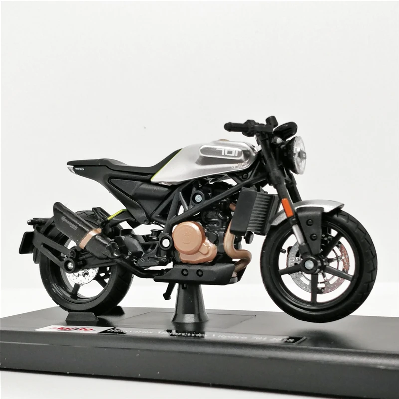 Maisto 1:18 Husqvarna Vitpilen 701 2018 серебряный литой мотоцикл| |