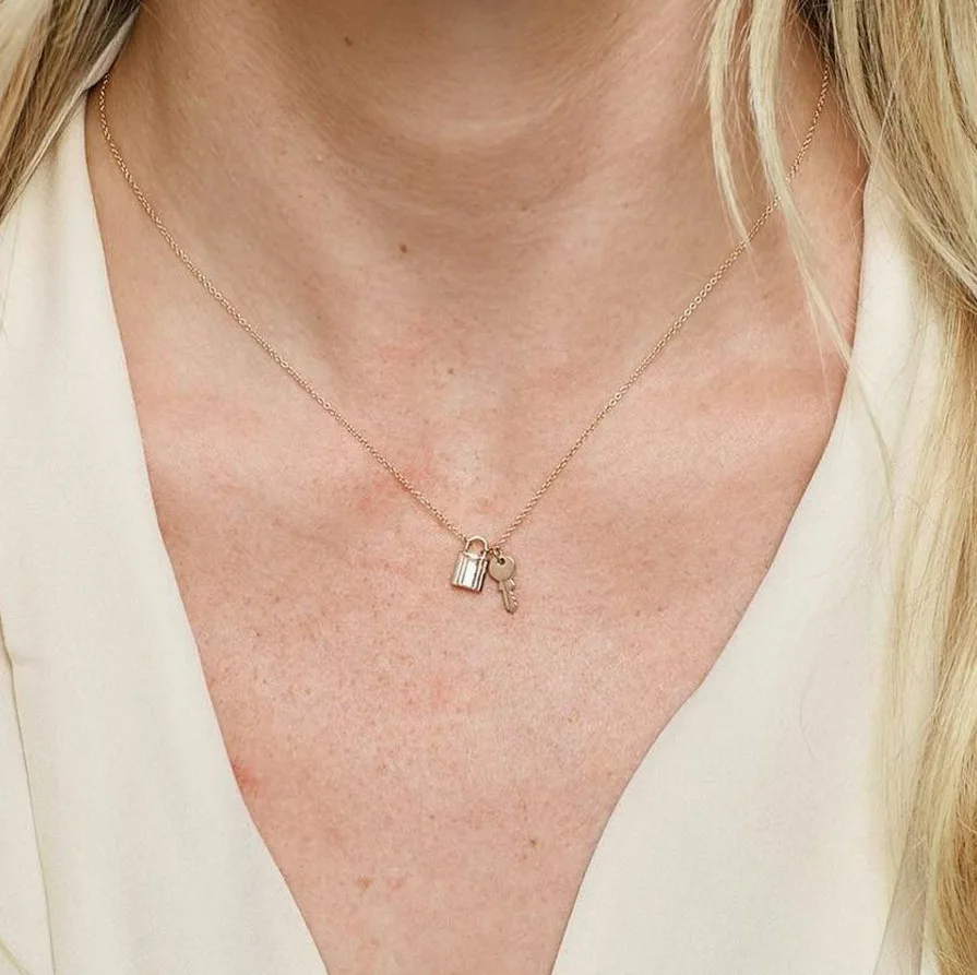 

-Style zhi qiao Design South Korea Korean-style Accessories 925 Sterling Lock Head Key Design-Necklace