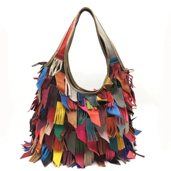 

Characteristic European and American style color first layer cowhide russute single shoulder slanted female bag real leather bag