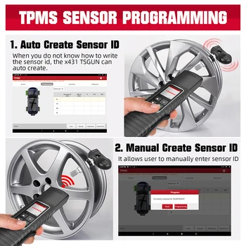 LAUNCH TSGUN TPMS Car Tire Pressure Sensor Activator Learning Programming Tool TPMS Reset Diagnostic Scanner for X431 V/V+/PRO3S 3