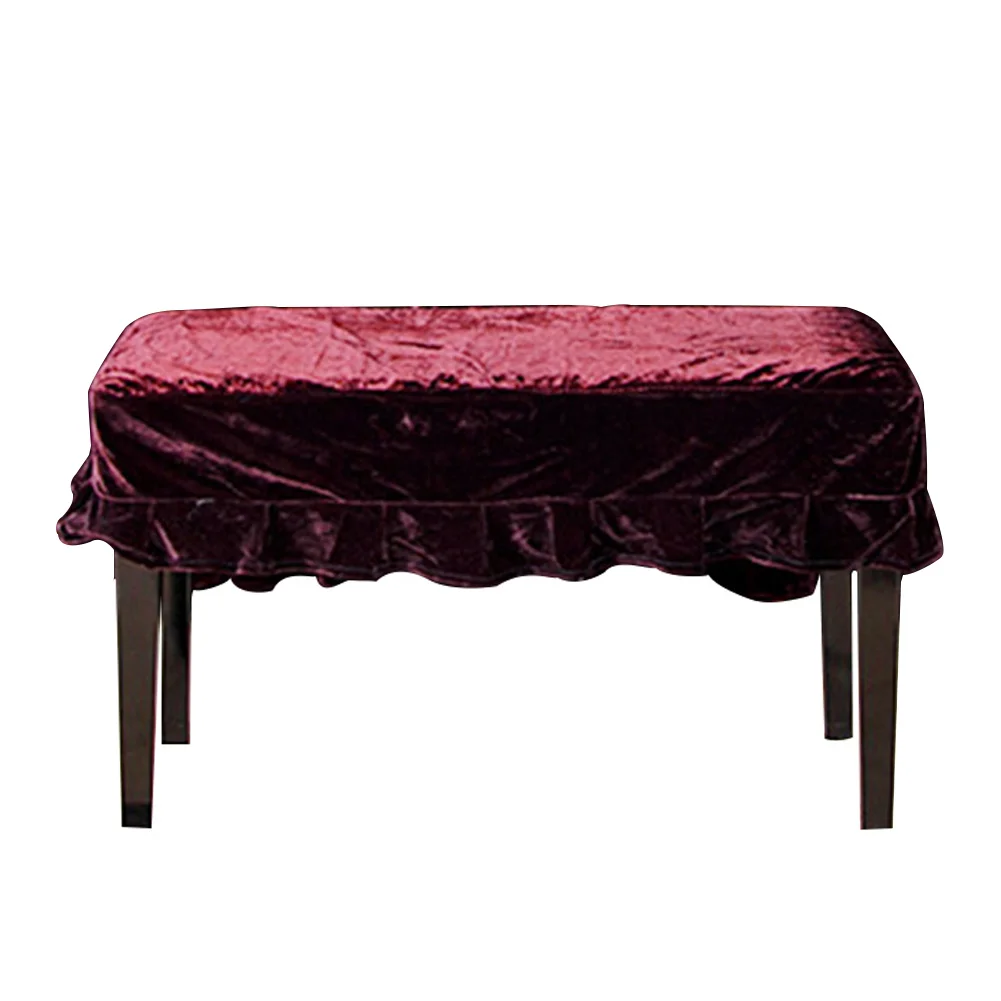 Чехол для фортепиано, красивый, практичный, с чехлом, мягкий бархат, ручная стирка, макраме, пыленепроницаемый, устойчивый к царапинам, прочный, домашний, украшенный - Цвет: Double stool cover
