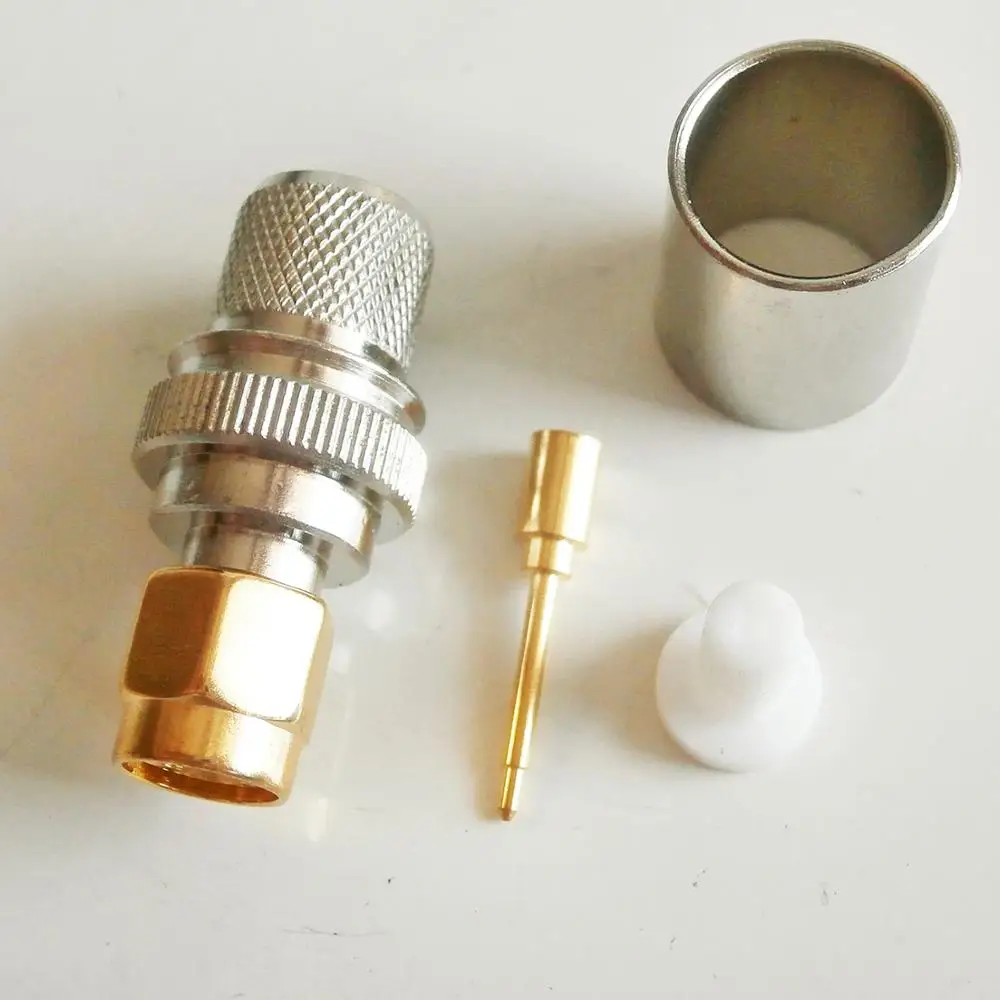 1X Pcs High-quality RF Coax Connector SMA Male Jack Crimp for LMR400 RG8 RG213 RG214 RG165 7D-FB Cable Plug Gold Plated | Обустройство