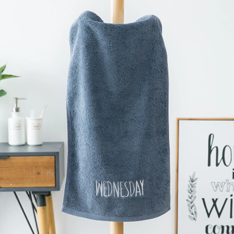 

High Absorbent Face Towel Thick 100% Cotton Solid Number Printing Bath Towel Beach Towel For Adults Quick Dry Soft Antibacterial