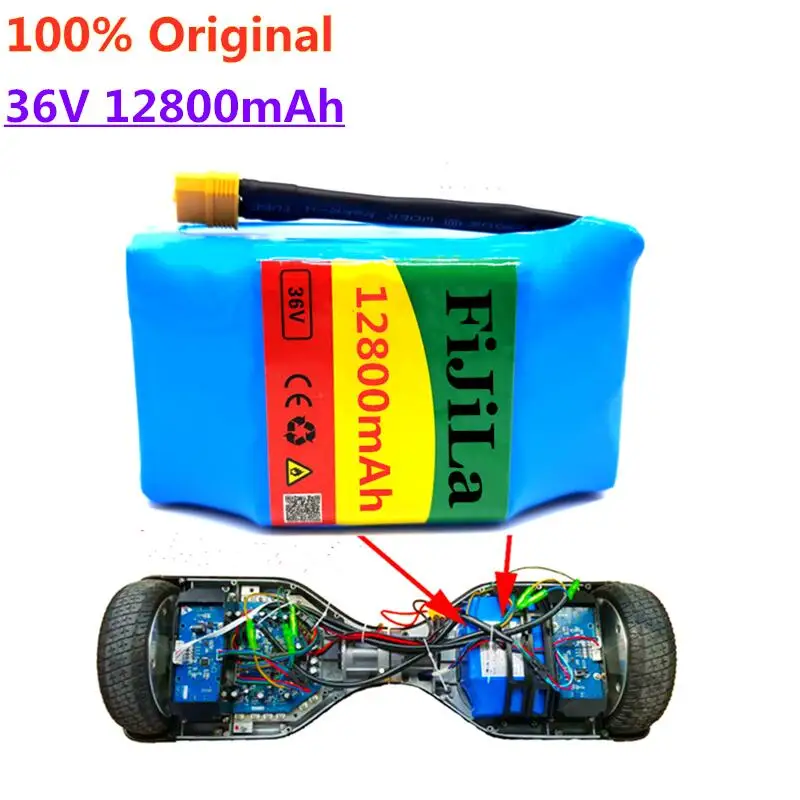 100% Новый оригинальный 36v 12.8Ah литиевая батарея 10s2p 12800mAh лития ионный пакет 42В 12800