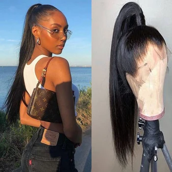 

Jet Black 1x4 Lace Front Wig Average Cap Size For Black Women Cosplay Glueless Long Straight Heat Resistant Daily Wig Free Part