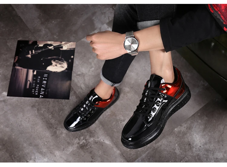 Мужская обувь; Новинка года; Мужская Вулканизированная обувь; модная мужская обувь; блестящая дышащая Молодежная Повседневная обувь; MLHX014