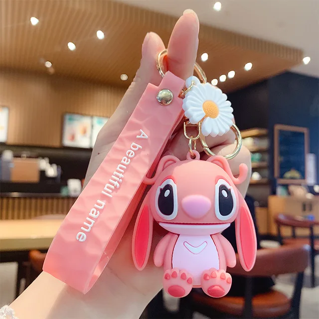 Disney Stitch Keychain Variety of Cartoon Lilo & Stitch Cute Doll Keyring Fashion Couple Bag Ornament Key Chain Car Pendant Gift 7