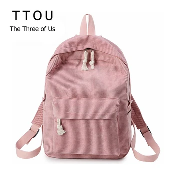 

TTOU Fabric Velvet Women Backpack Solid Color Travel Laptop Notebook Bag for Teens Casual Female Backpack School Bag Screen