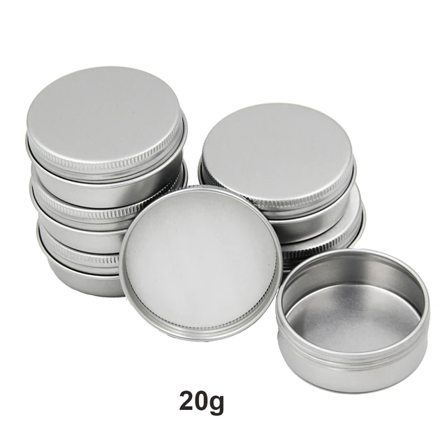 Coffret de 20 petites boîtes de rangement rondes en aluminium