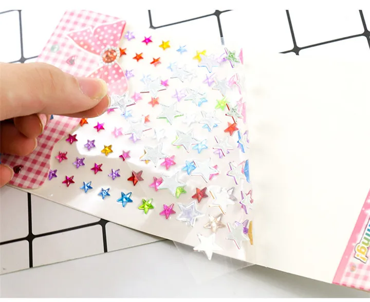5  Square Round Five-pointed Rhinestones Stickers Acrylic Resin Drill  Crystal Diamond Stickers Diy Mobile Phone Shell Decor Sticker