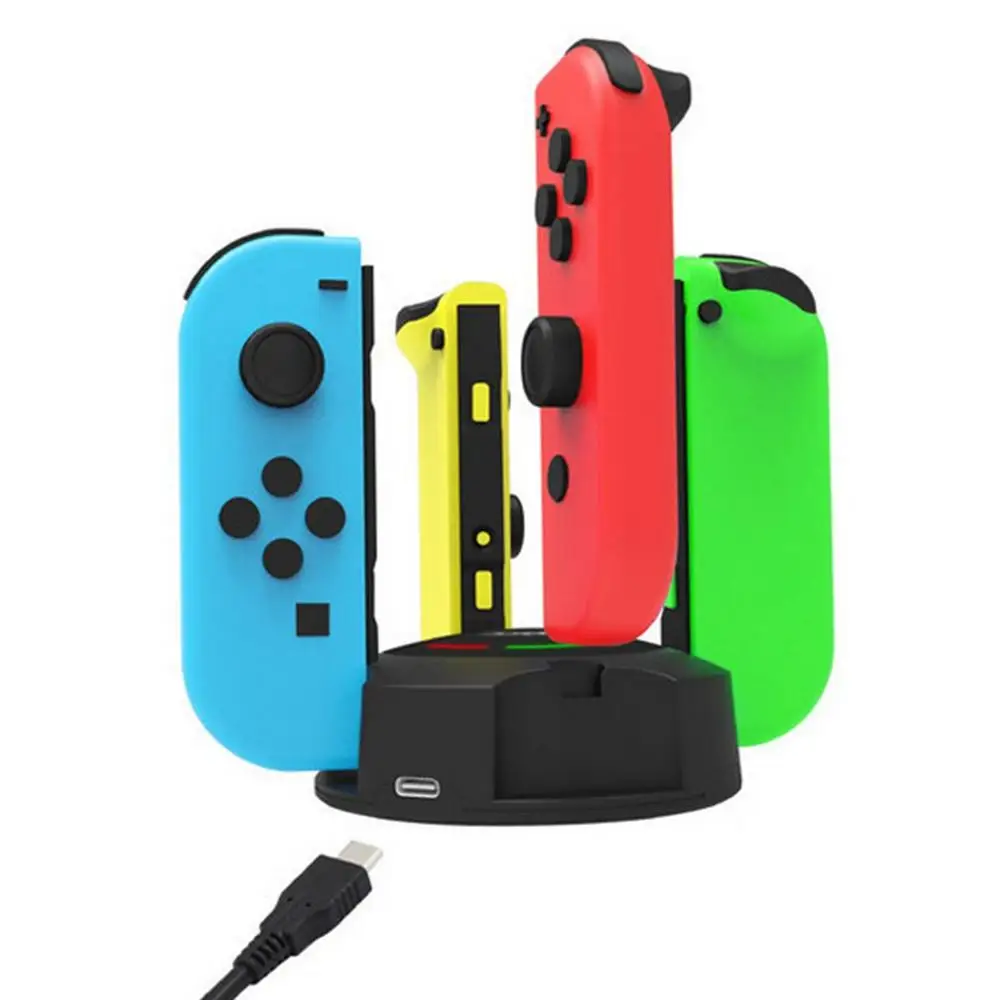 4 в 1 контроллер зарядное устройство для переключателя NAND Joy-Con type C usb зарядная док-станция с светодиодный индикацией