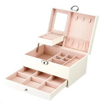 

PU Leather Jewelry Box Storage Box Makeup Travel Storage Box Multi-Layer Storage Box