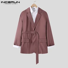 

Tops 2021 Solid Casual Style Men's Hot Sale Blazer Coat Long Sleeved Fashionable Leisure Jackets Male Garment Suit S-5XL INCERUN