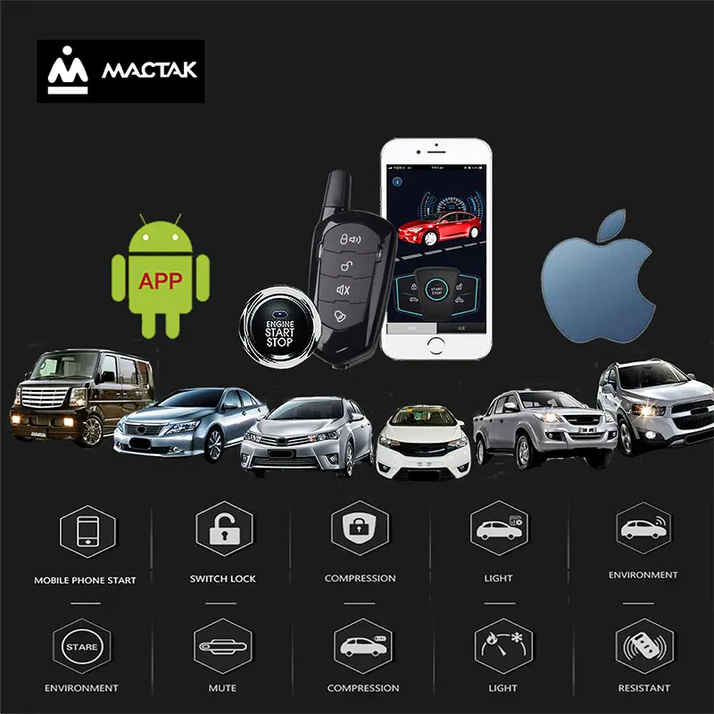 

car accessories Quick Start car alarm system start stop button keychains keyless entry system remote starters central locking