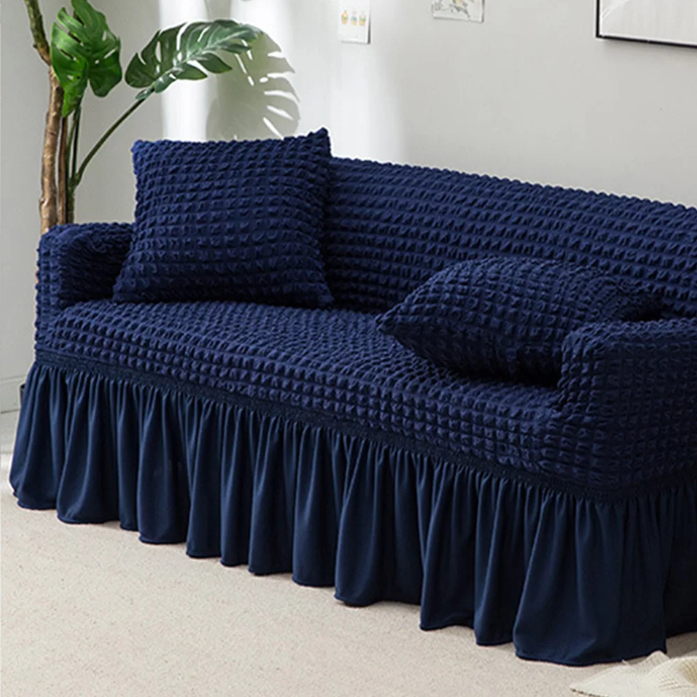 

New Jacquard Sofa Cover With Skirt European Sectional Couch Elastic Sofa Cover Mat Stretch For Living Room Armchair Slipcover