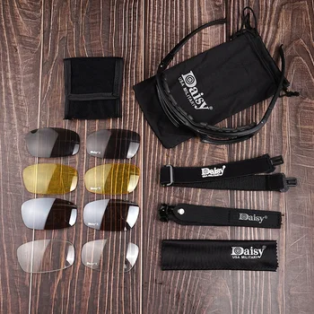 

Daisy X7 Tactical Sunglasses UV400 Protection Military 4 Airsoft Outdoor Hunting, Goggles Activities Eyewear Lenses Shootin V6A4