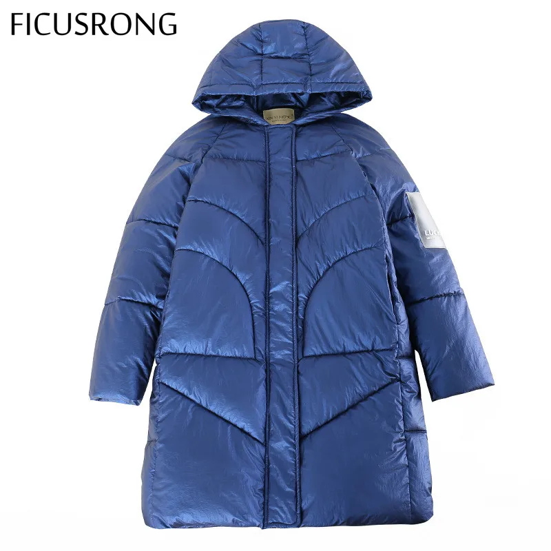 

FICUSRONG Fashion Winter Jacket Women Hooded Coat Female Down Parka Warm Plus Size Overcoat Jacket Parkas