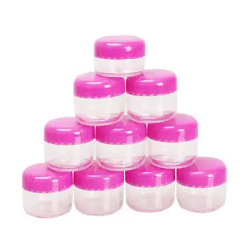

10pcs Transparent Small Round Cream Bottle 5g Jars Pot Container Empty Cosmetic Plastic Sample Container for Nail Art Storage