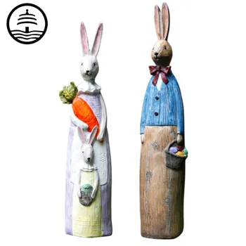 

BAO GUANG TA Rabbit Decoration Pastoral Courtyard Outdoor Garden Statue Resin Crafts Home Decor Creative Cute Animals A2102
