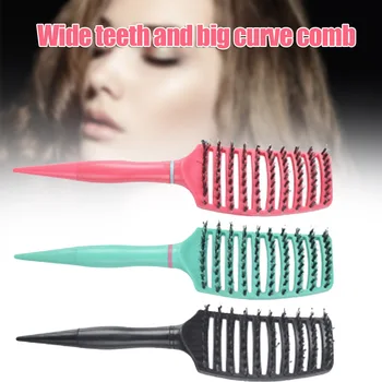 

Hair Scalp Massage Comb Large Curved Wide Tooth Hairbrush Curly Detangle Hair Brush for Salon Hairdressing Styling Tool