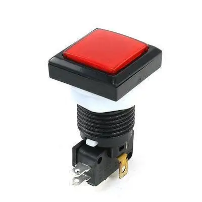 

Game Machine Momentary Red Lamp 5Pin SPDT Square Push Button Switch