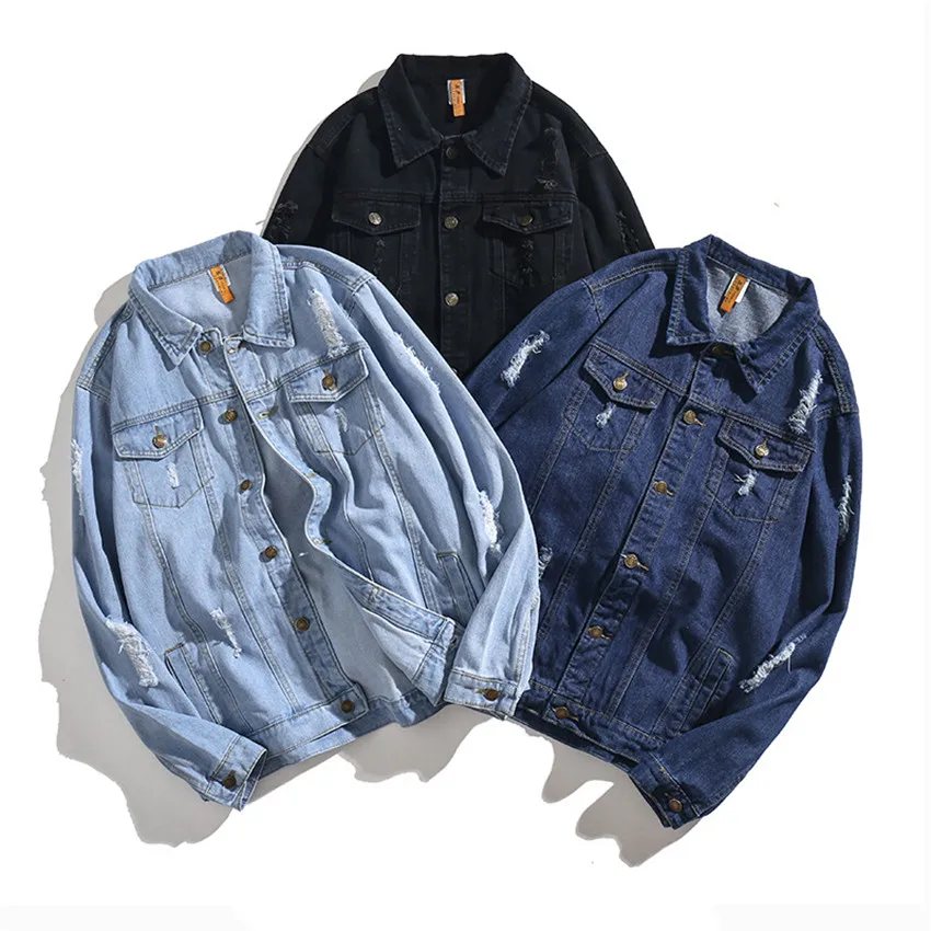 

MAGGIE'S WALKER Turn-down Collar Windbreaker Baseball Jacket Outwear New Trendy Fashion Denim Outwear