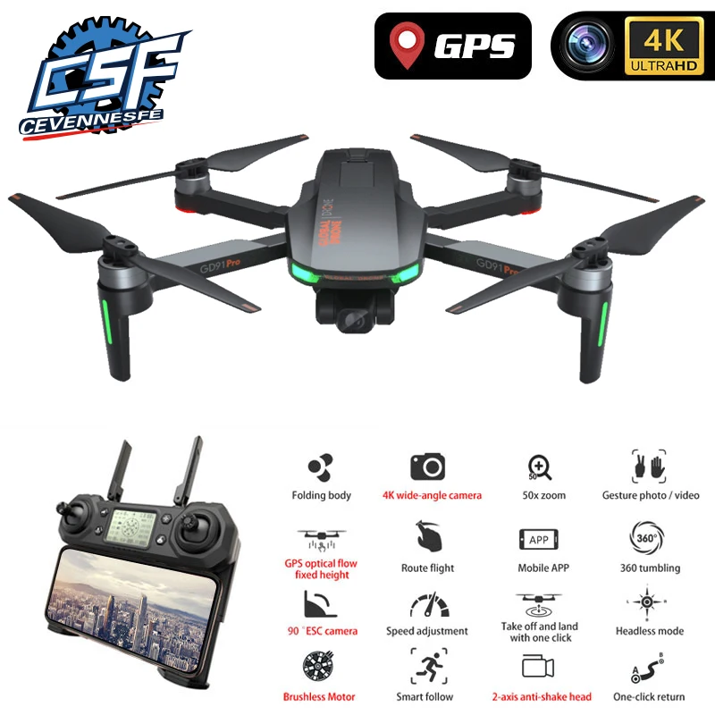 Новый Дрон 120 градусов широкоугольная HD пикселей 4K GPS беспилотные летательные