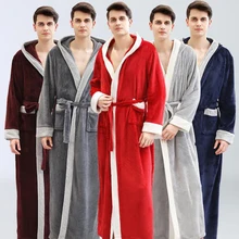 Новые мужские пижамы салон красоты халат толстый осенний халат зимние плюс длинные модные бархатные фланелевые халаты