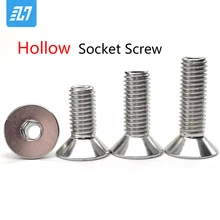 Máquina hexagonal de cabeza plana hueca, rosca de perno, tornillo de máscara métrica, M5 de acero inoxidable 304, M6, M8, M10, M12
