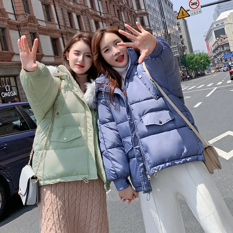 

Down Jacket Cotton-padded Clothes Women's 2019 New Style Autumn & Winter Korean-style Short Loose-Fit Students BF Cotton-padded