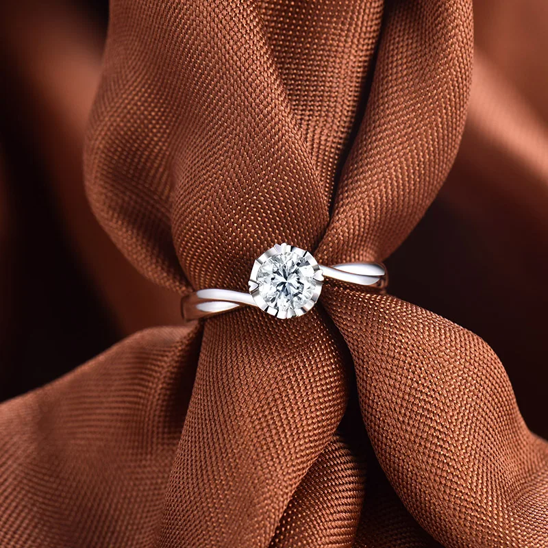 Женские обручальные кольца с муассанитом, Настоящее Белое золото 14 к, 0.5ct 1ct 2ct, кольцо с муассанитом, ювелирные изделия для леди, Свадебный лучший подарок